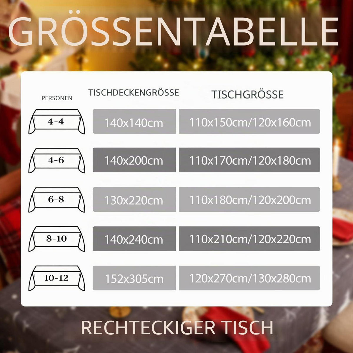 Tischdecke Grau mit Muster 140x240 cm