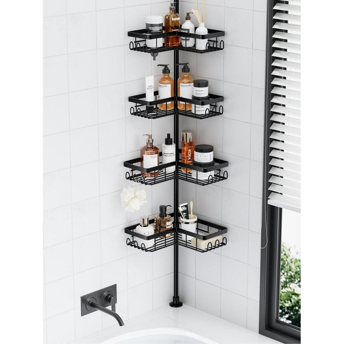 Teleskop Duschregal ohne Bohren – Badablage für die Dusche