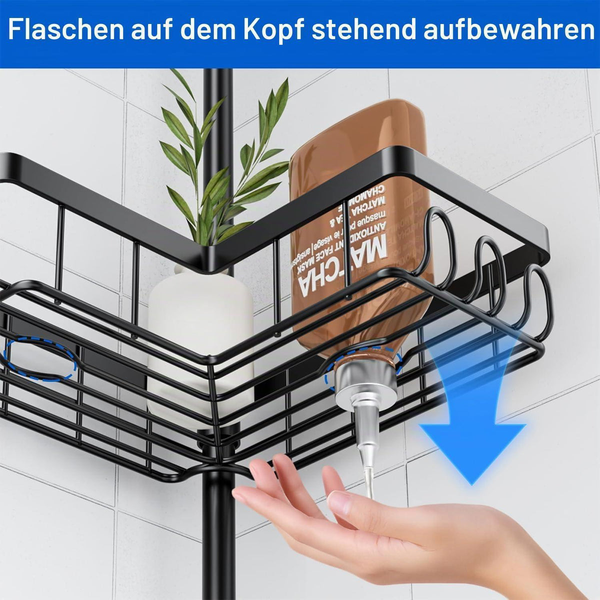 Teleskop Duschregal ohne Bohren – Badablage für die Dusche