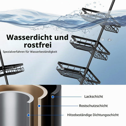 Teleskop Duschregal ohne Bohren – Badablage für die Dusche