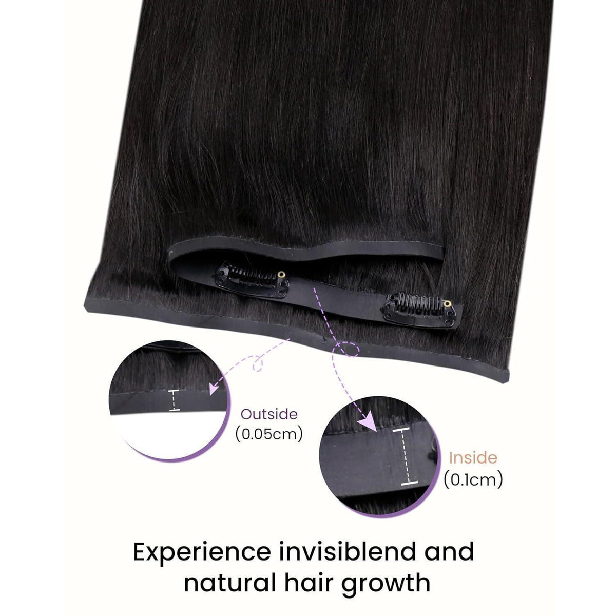 Echthaar Clip-in Extensions Schwarz – Remy, 35cm, 100g