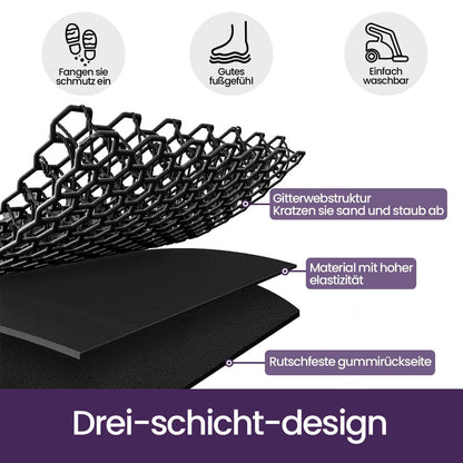 Fußmatte dunkelgrau 90x150 cm – rutschfest & Schmutzfang