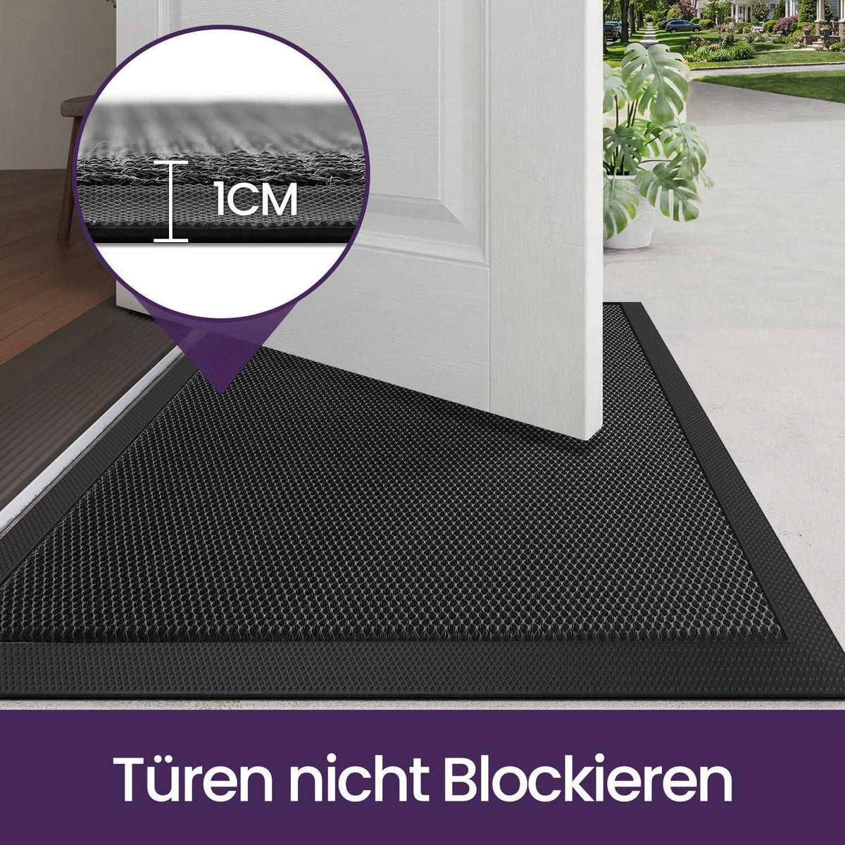 Fußmatte dunkelgrau 90x150 cm – rutschfest & Schmutzfang