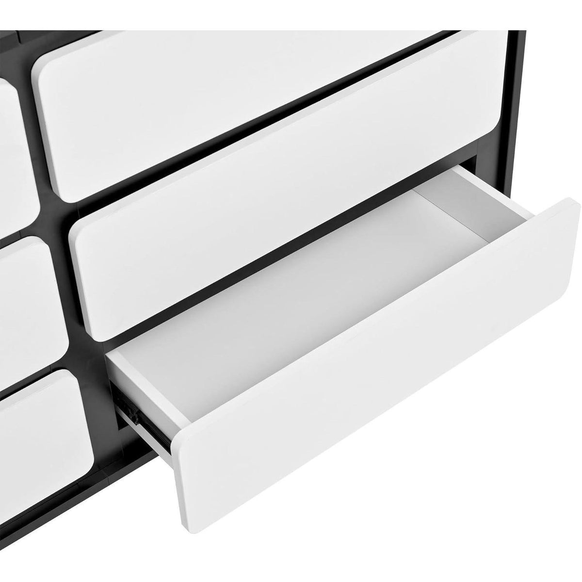 Modernes Sideboard mit 6 Schubladen Schwarz Weiß