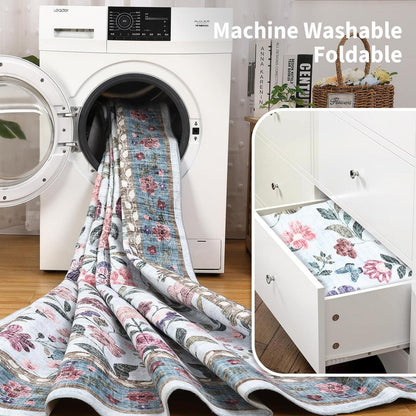 Waschbarer Teppich hellblau 160x230 cm – Rutschfest & Weich