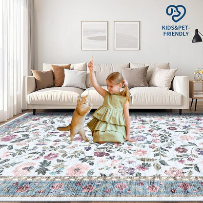 Waschbarer Teppich hellblau 160x230 cm – Rutschfest & Weich