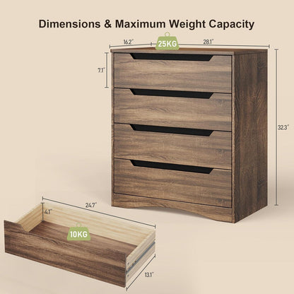 Weißgraue 4-Schubladen-Kommode – Schlafzimmer & Wohnzimmer