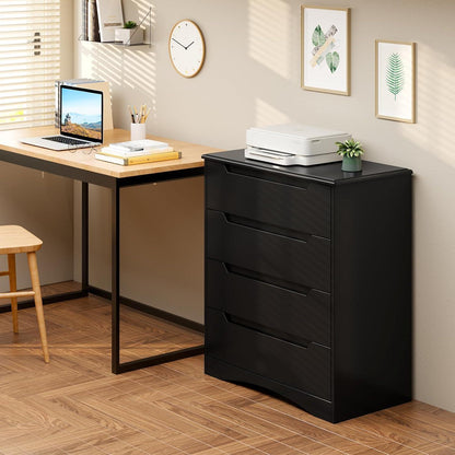 Schwarze Kommode mit 4 Schubladen – Schlafzimmer & Wohnzimmer