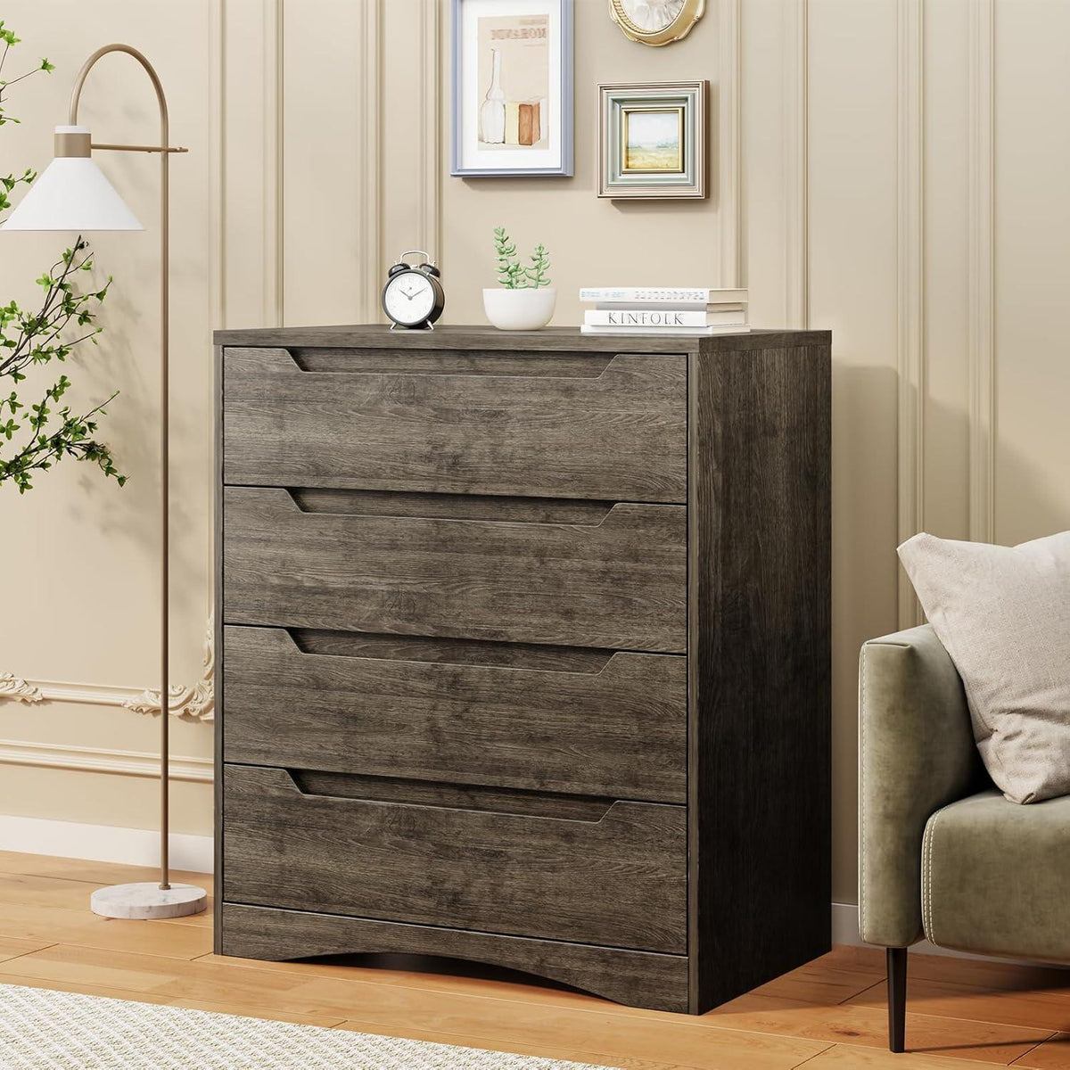 Weißes 4-Schubladen Sideboard | Schlafzimmer Kommode 71x41x82 cm
