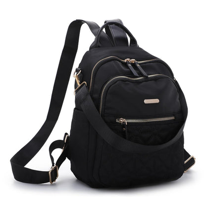 Damen Anti-Diebstahl Rucksack Klein, Nylon Daypack Schwarz