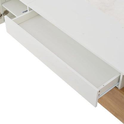 TV Lowboard 180cm Weiß & Natur | Modernes Wohnzimmer Möbel