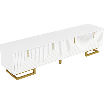 Moderner TV-Schrank Weiß mit goldenen Akzenten 160cm