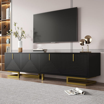 Moderner TV-Schrank 160cm mit goldenen Akzenten & Stauraum