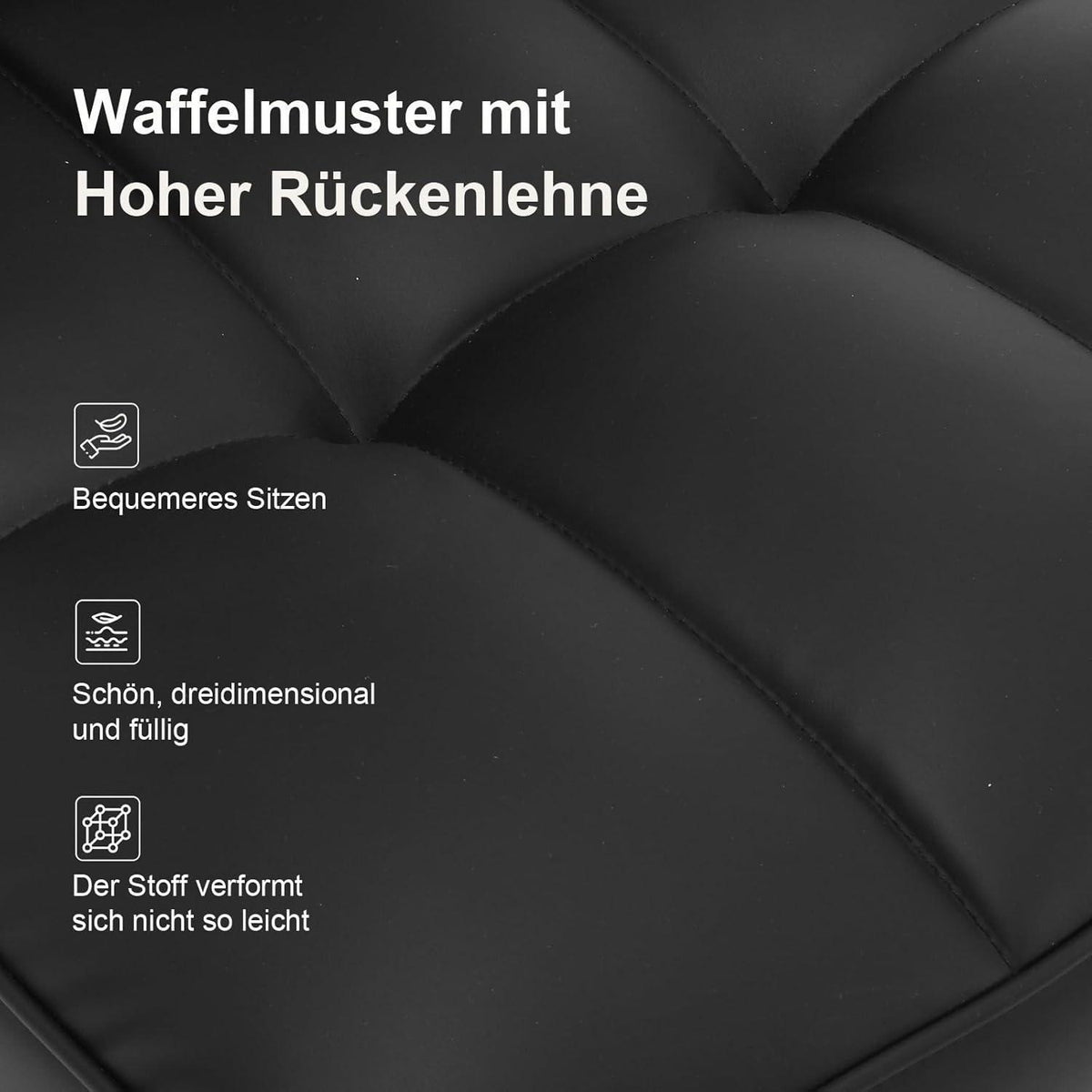 Esszimmerstühle Set 6x, Bequem & Modern Schwarz in Lederoptik