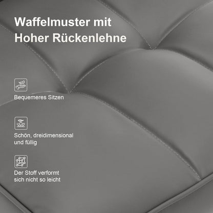 Esszimmerstühle Set 6x Grau, Bequem & Stabil in Lederoptik