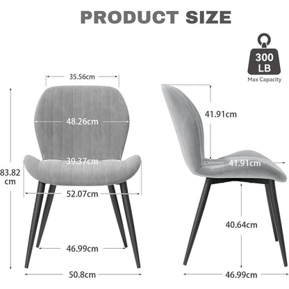 Esszimmerstühle Set 4 Grau Samt | Ergonomisch & Robust