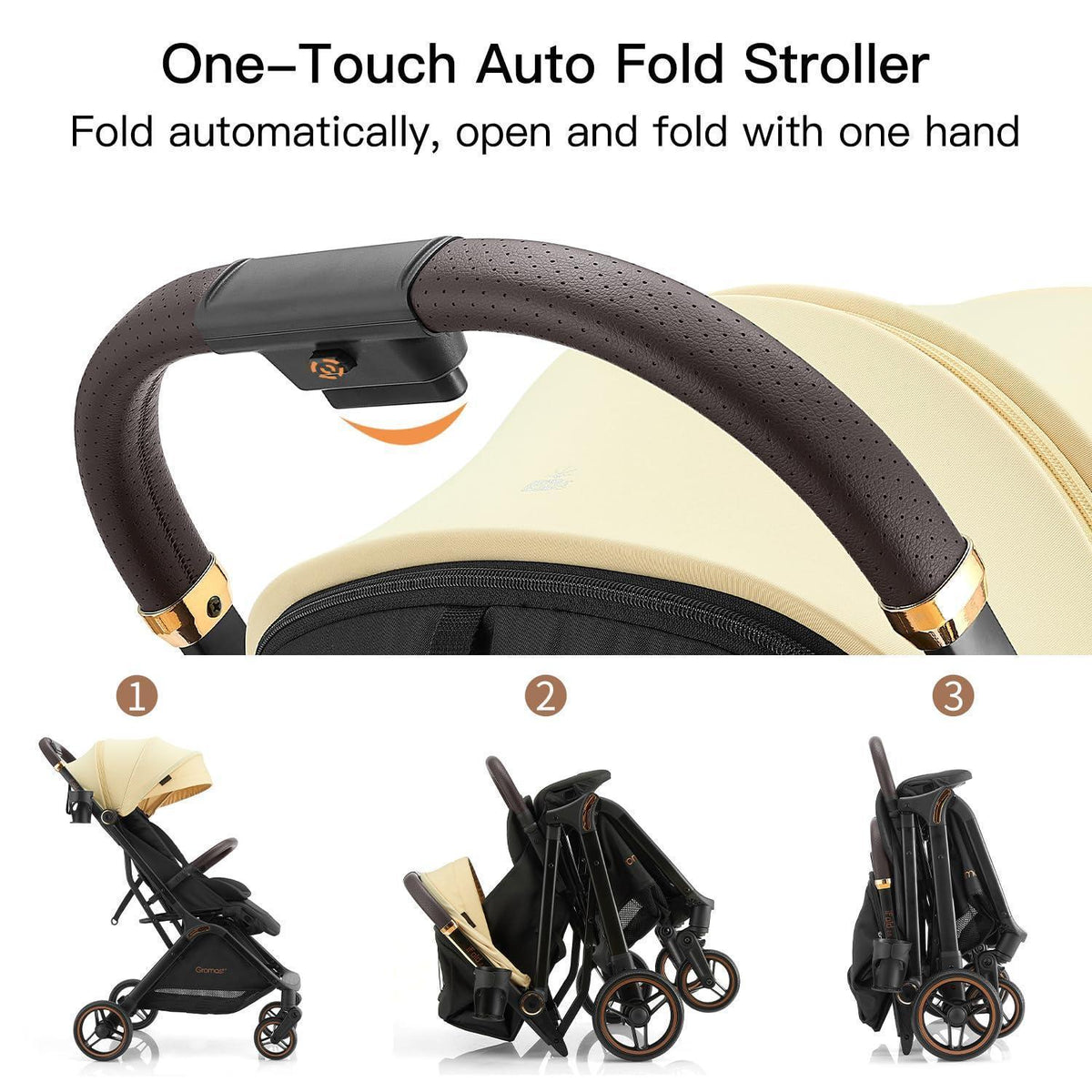 Faltbarer Baby-Kinderwagen – Reisebuggy mit Verstelllehne & UV-Schutz