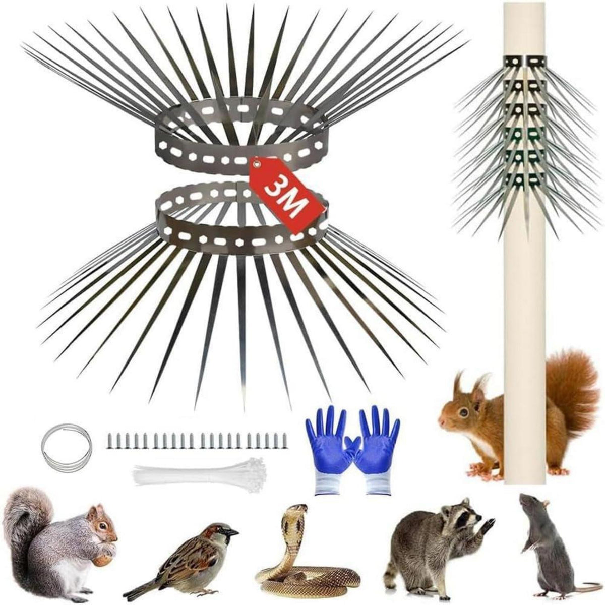 Marderschutz Fallrohr Edelstahl 300cm – Marder & Katzenabwehrgürtel