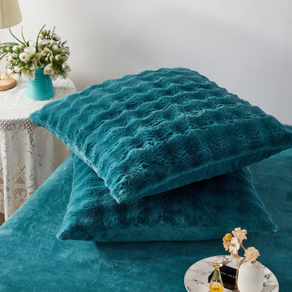 Plüsch Bettwäsche Set 200x220 Petrol - Warm & Flauschig Winterbettwäsche