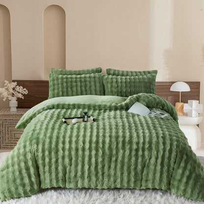 Plüsch Bettwäsche Set 135x200 - Warmes Winterbett mit Flausch