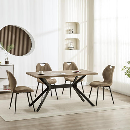 Essgruppen Set: Esstisch (140x80cm) mit 4 bequemen Stühlen