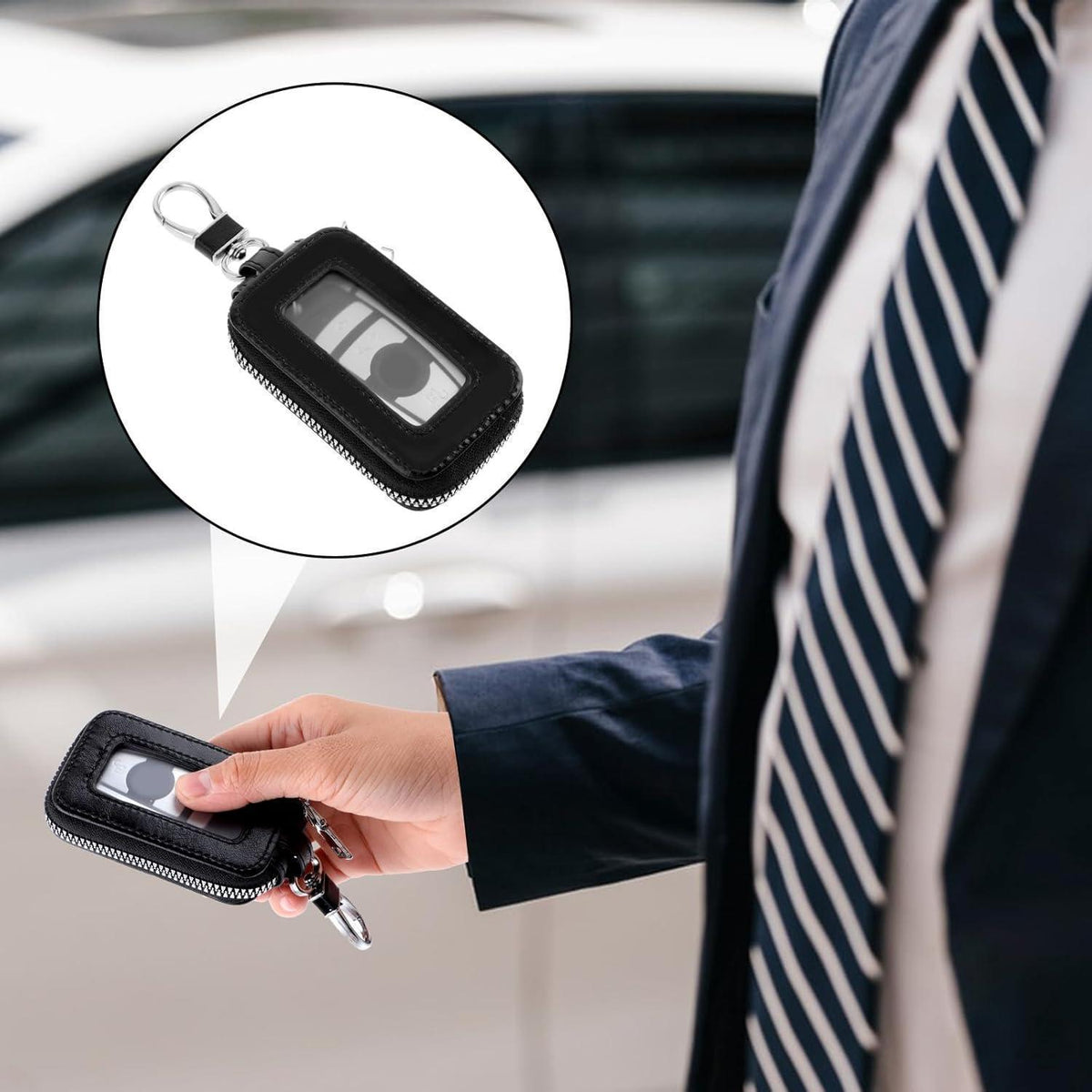 Schlüsselmäppchen mit Reißverschluss für Autoschlüssel