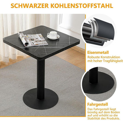 Mingone Esszimmertisch 60x60 Schwarz Marmoroptik