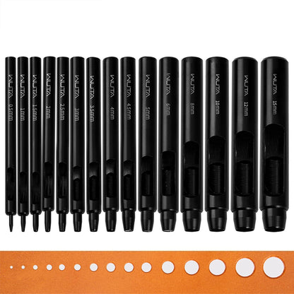 Leder Lochstanzer Set 15-teilig – 0,5-15mm für Lederarbeiten