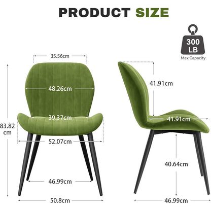 Esszimmerstühle Set 4 Grün Samt | Ergonomisch & Robust