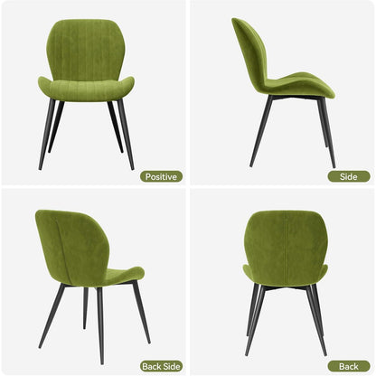 Esszimmerstühle Set 4 Grün Samt | Ergonomisch & Robust