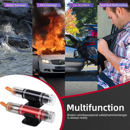 2x Auto Notfallhammer mit Gurtschneider & Testglas