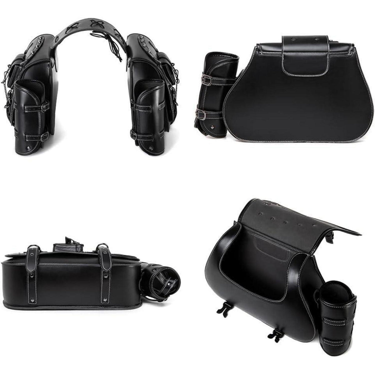 Motorrad Satteltasche 30L Wasserdicht mit Cup Holder in Lederoptik