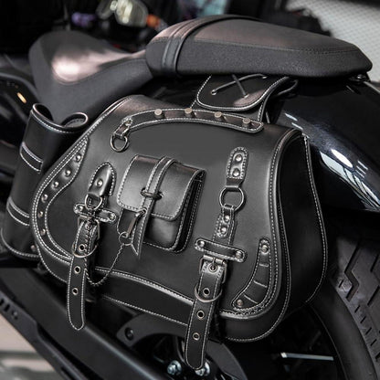 Motorrad Satteltasche 30L Wasserdicht mit Cup Holder in Lederoptik