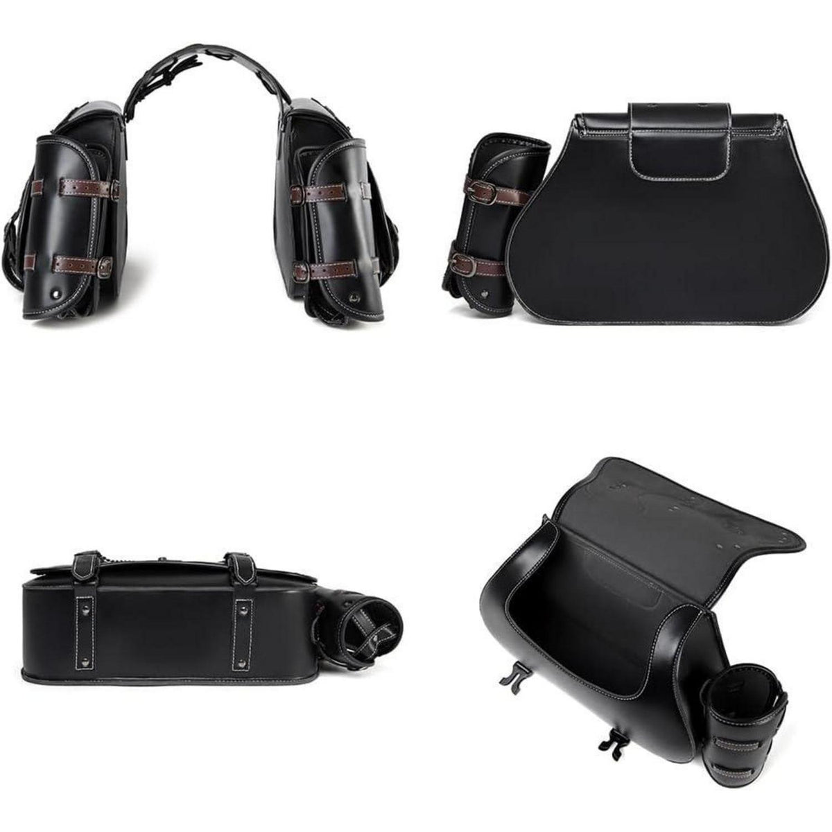Motorrad Satteltasche 30L Wasserdicht mit Cup Holder in Lederoptik