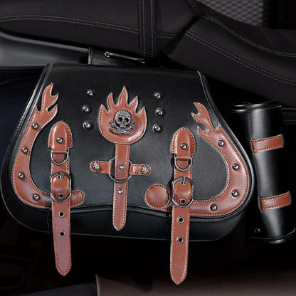 Motorrad Satteltasche 30L Wasserdicht mit Flaschenhalter in Lederoptik
