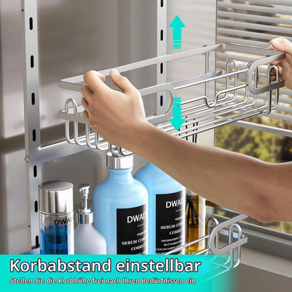 Hängeduschkorb Edelstahl 4 Etagen – Verstellbar & Rostfrei