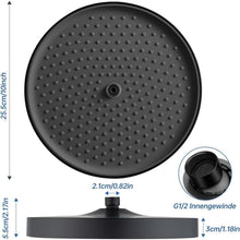 10 Zoll Regendusche mit Anti-Kalk-Düsen Schwarz