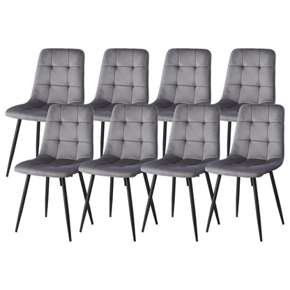 8er-Set Esszimmerstühle Samt Schwarz – Bequeme Moderne