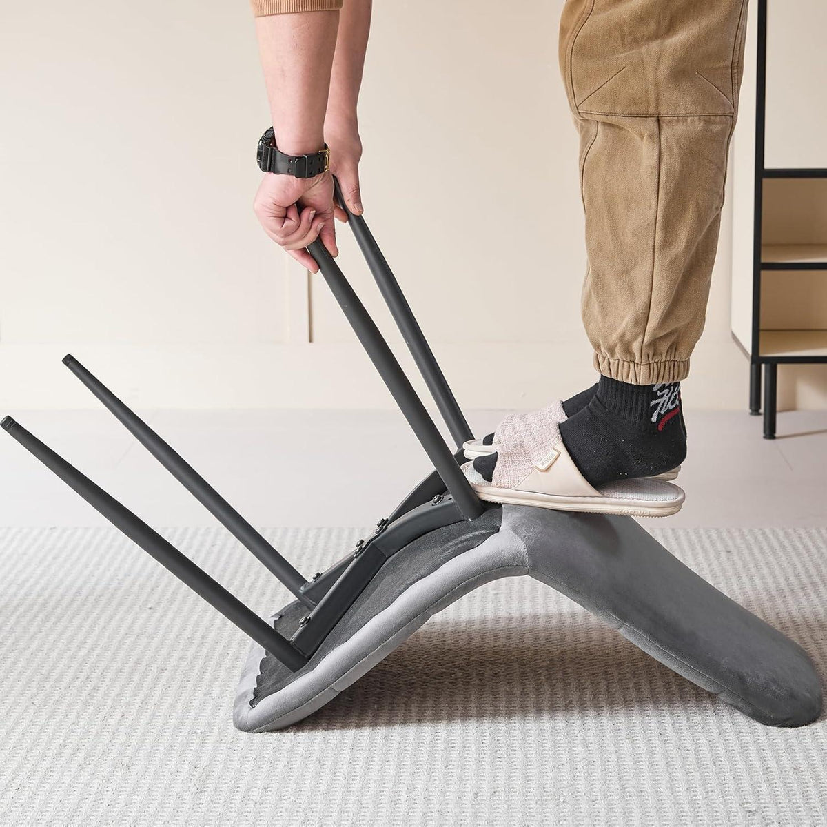 8er-Set Esszimmerstühle Samt Schwarz – Bequeme Moderne