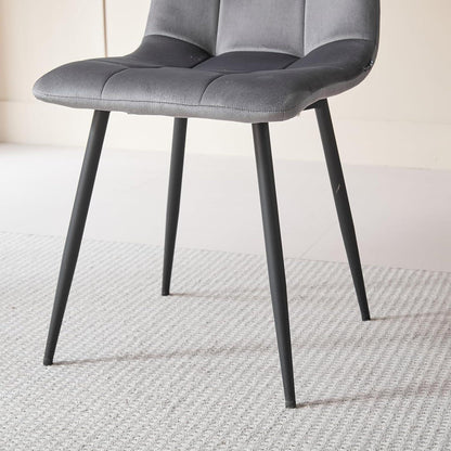 8er-Set Esszimmerstühle Samt Schwarz – Bequeme Moderne