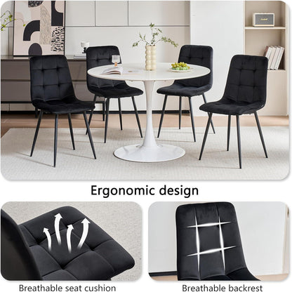 2er-Set Esszimmerstühle Samt Schwarz – Modern & Bequem