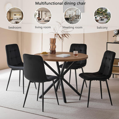 2er-Set Esszimmerstühle Samt Schwarz – Modern & Bequem