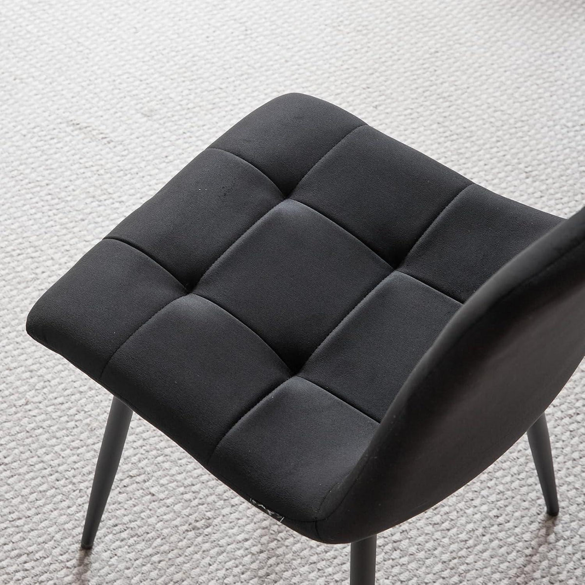 4er-Set Esszimmerstühle Samt Schwarz – Modern & Bequem