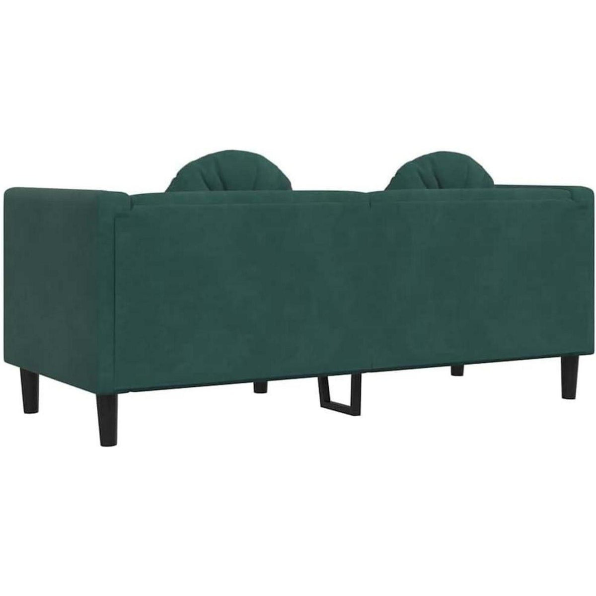 Modernes 2-Sitzer Sofa Dunkelgrün Samt mit Kissen