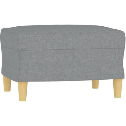 3-Sitzer Sofa mit Hocker, Hellgrau, 180 cm – Schlaffunktion