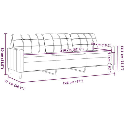 3-Sitzer Sofa mit Schlaffunktion Dunkelgrau 210 cm