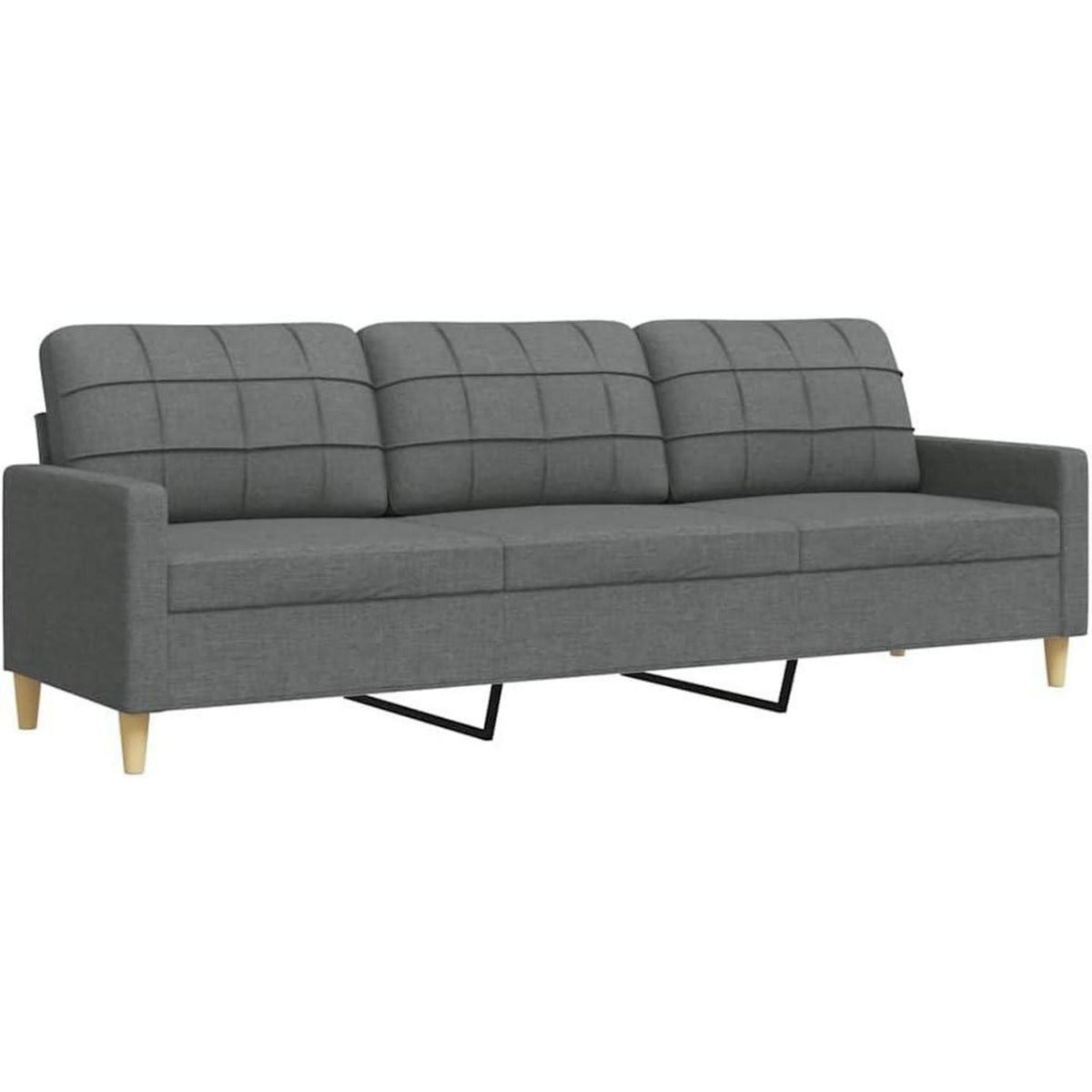 3-Sitzer Sofa mit Schlaffunktion Dunkelgrau 210 cm