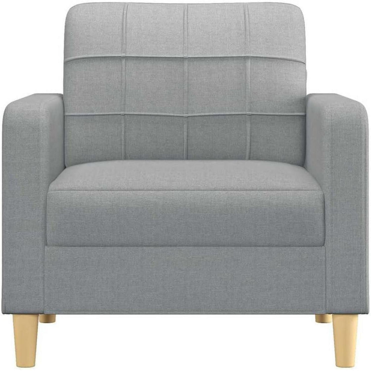 Bodensofa mit Pillow-Rückenlehne – Hellgrau