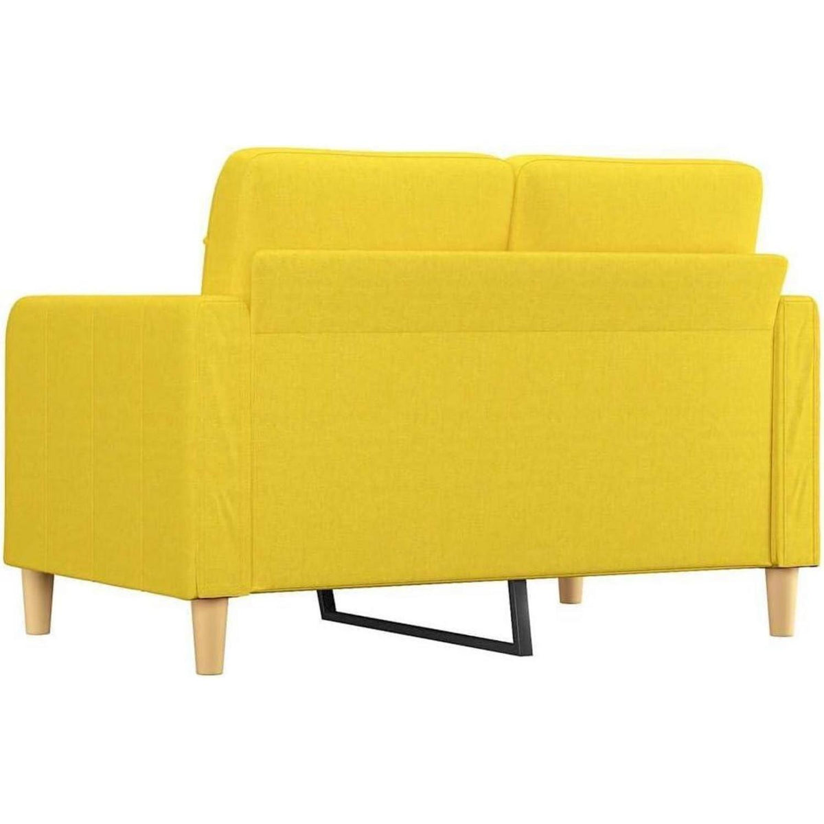 2-Sitzer Sofa Hellgelb – Bequemes Polstersofa mit Kissen