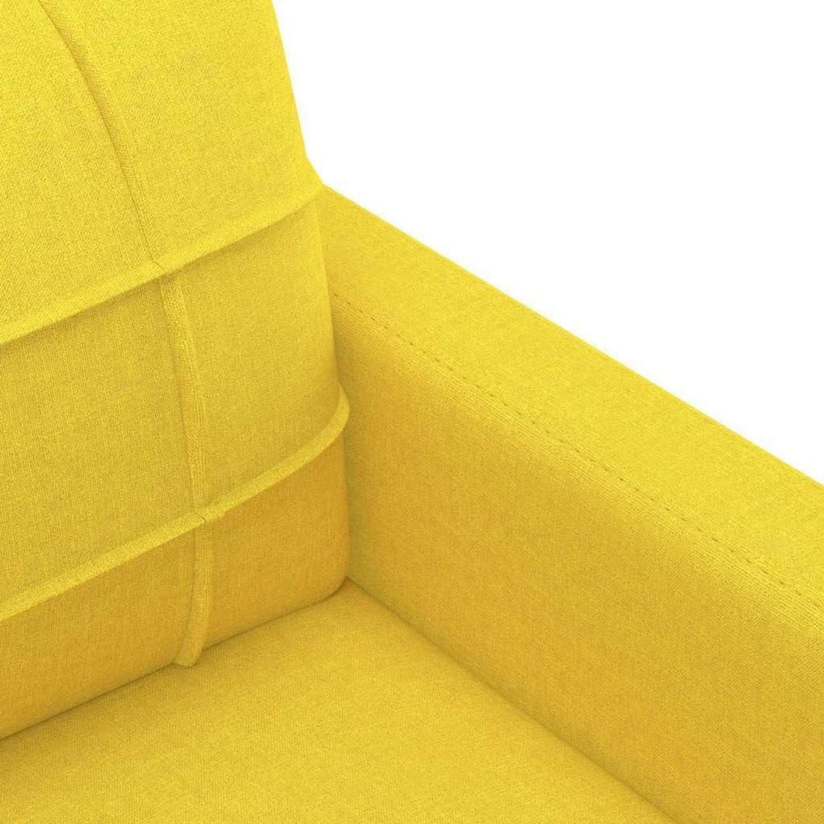 2-Sitzer Sofa Hellgelb – Bequemes Polstersofa mit Kissen